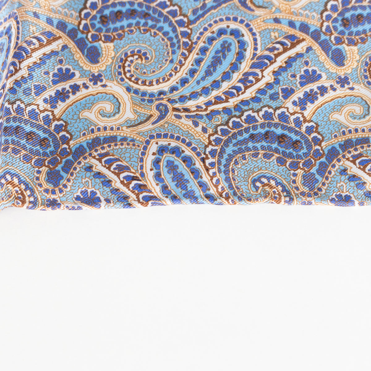 No Brand Blue Silk Paisley Square Scarf