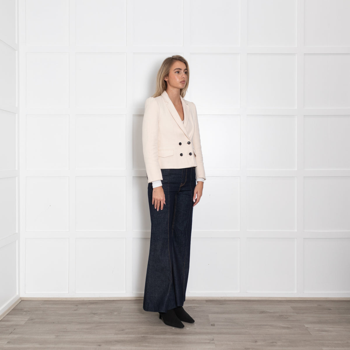 Me + Em Cream Jacket With Peplum