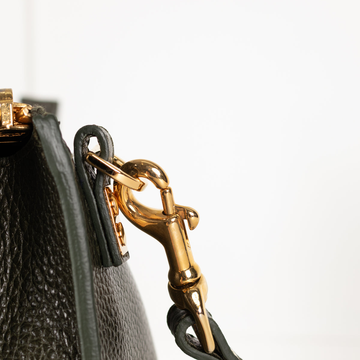 Sophie Hulme Khaki Green Leather Envelope Bag
