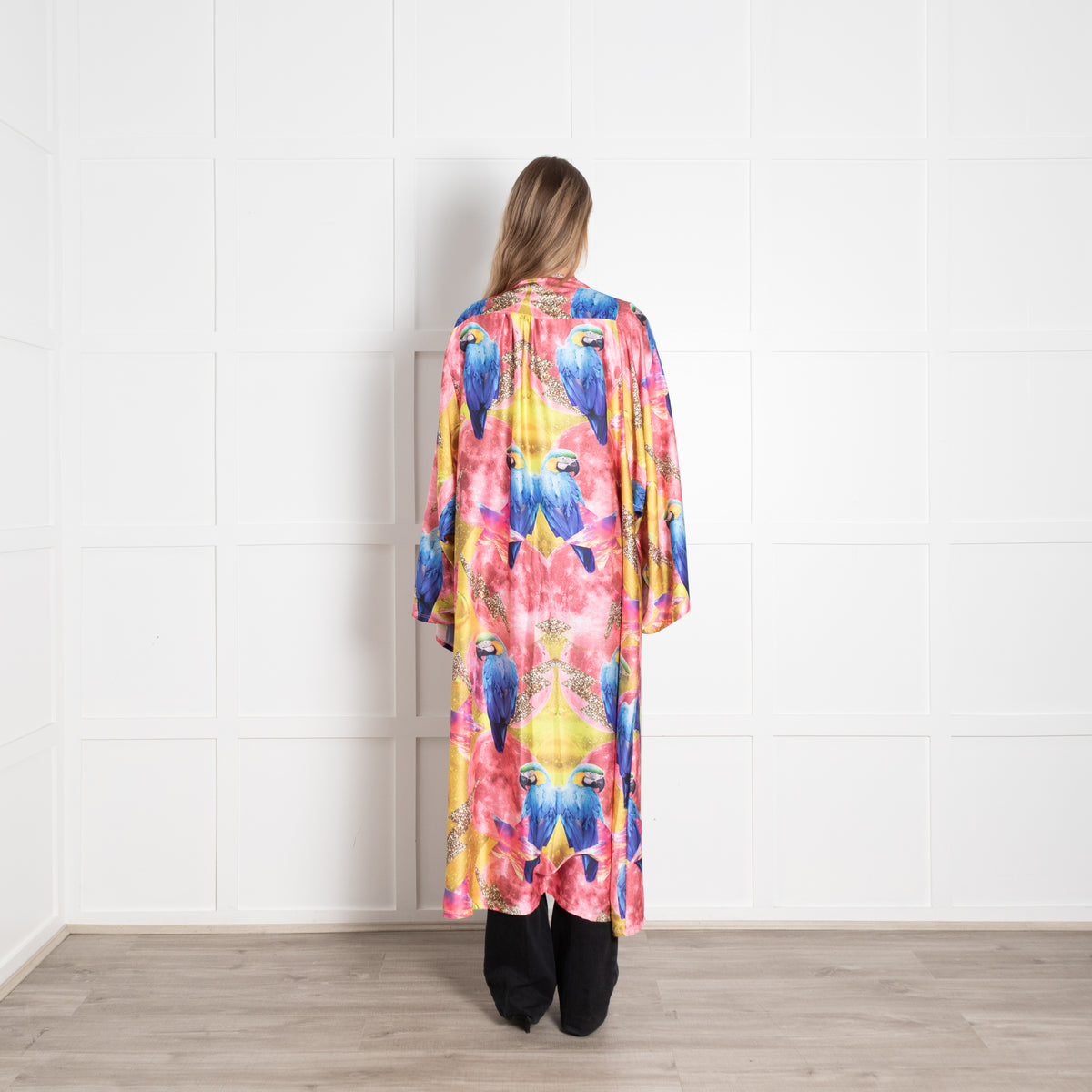 Camille Defago Silky Parrot Print Robe