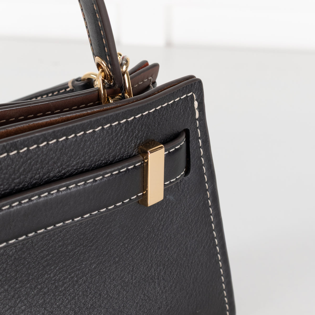 Tory Burch Black Petite Lee Radziwill Bag With Crossbody Strap