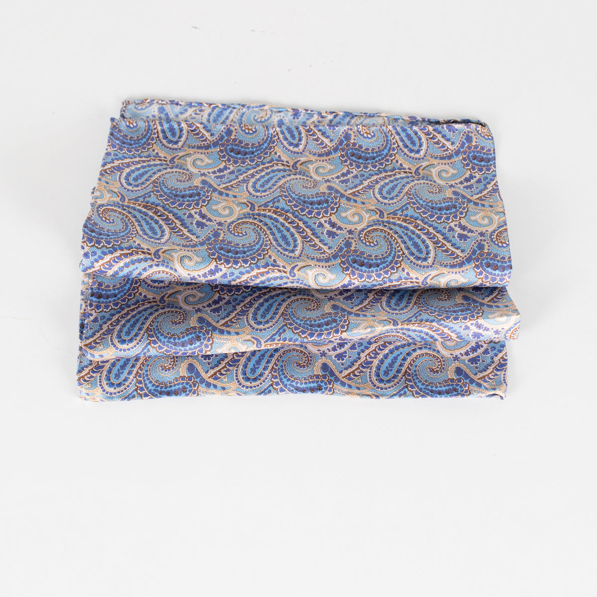 No Brand Blue Silk Paisley Square Scarf