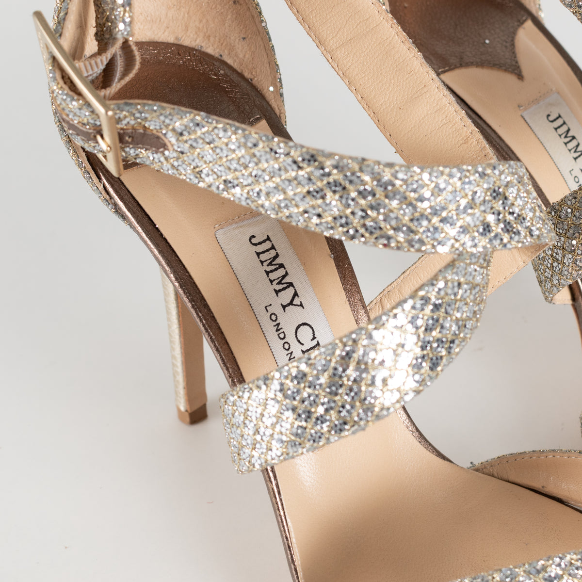 Jimmy Choo Champagne Glitter Lottie Shoes