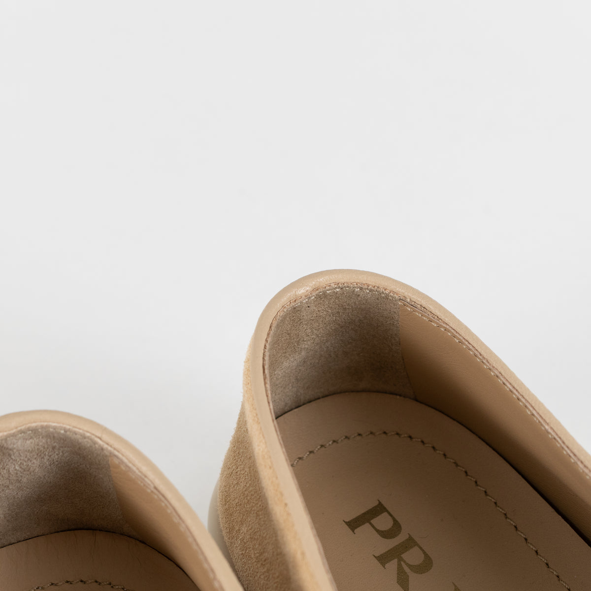 Prada Beige Suede St Tropez Loafers