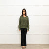 Patrizia Pepe Green Sparkly Jumper With Buttons