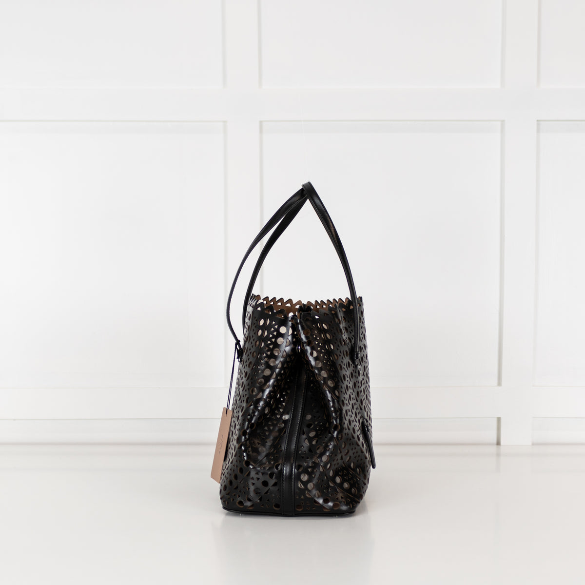 Alaia Black Le Mina 32 Laser Cut Top Handle Bag