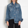 Loewe Blue Detachable Cuffs Asymmetric Oversized Denim Jacket