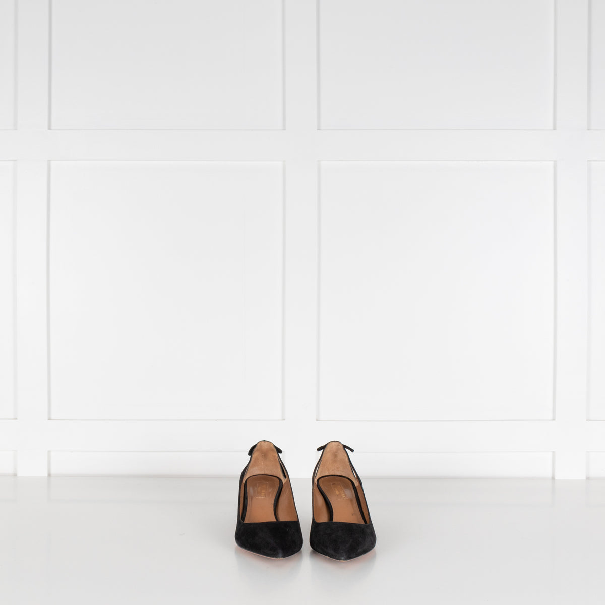 Aquazzura Black Suede Tassle Pumps