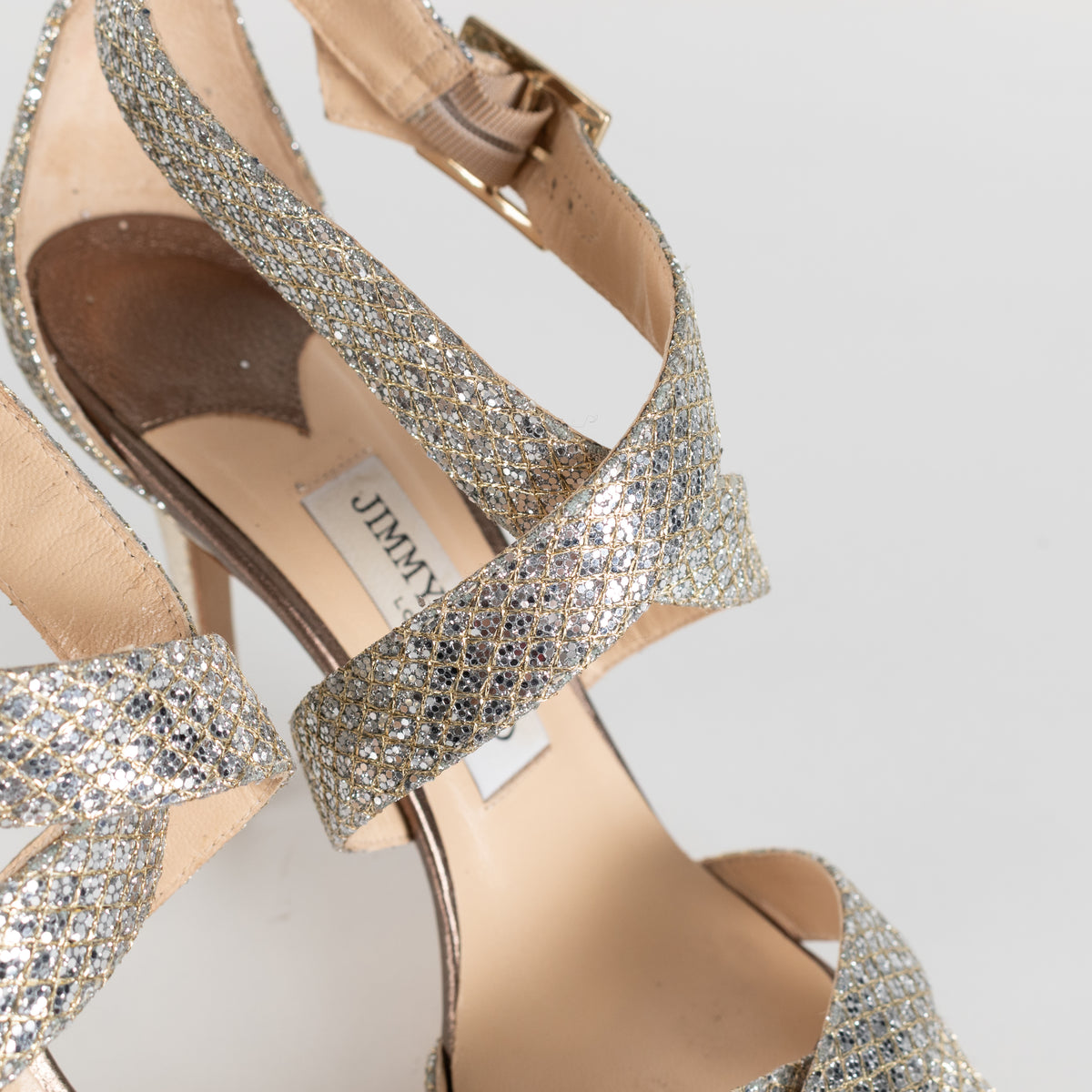 Jimmy Choo Champagne Glitter Lottie Shoes