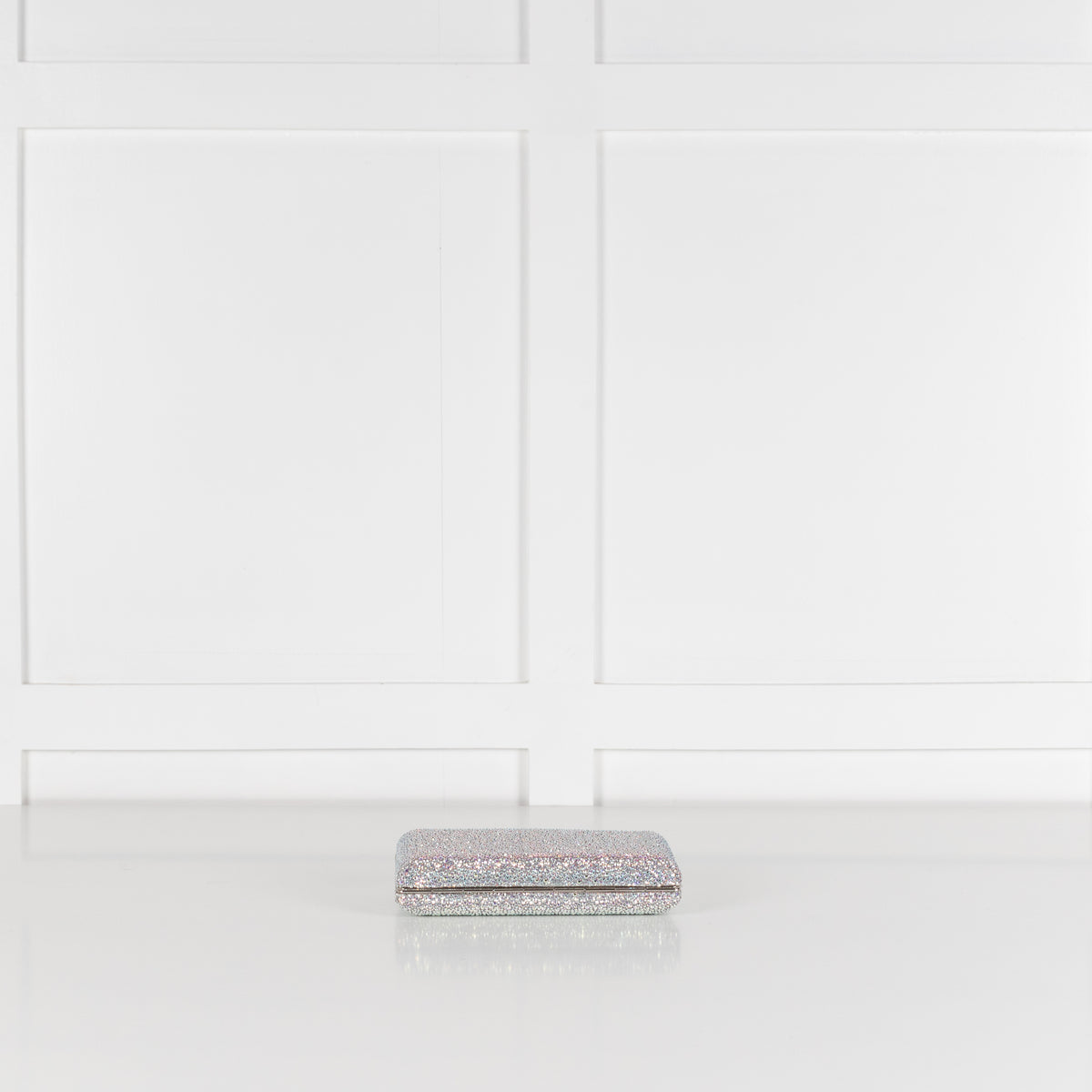 Jimmy Choo Silver Iridescent Crystal Clemmie Clutch Bag