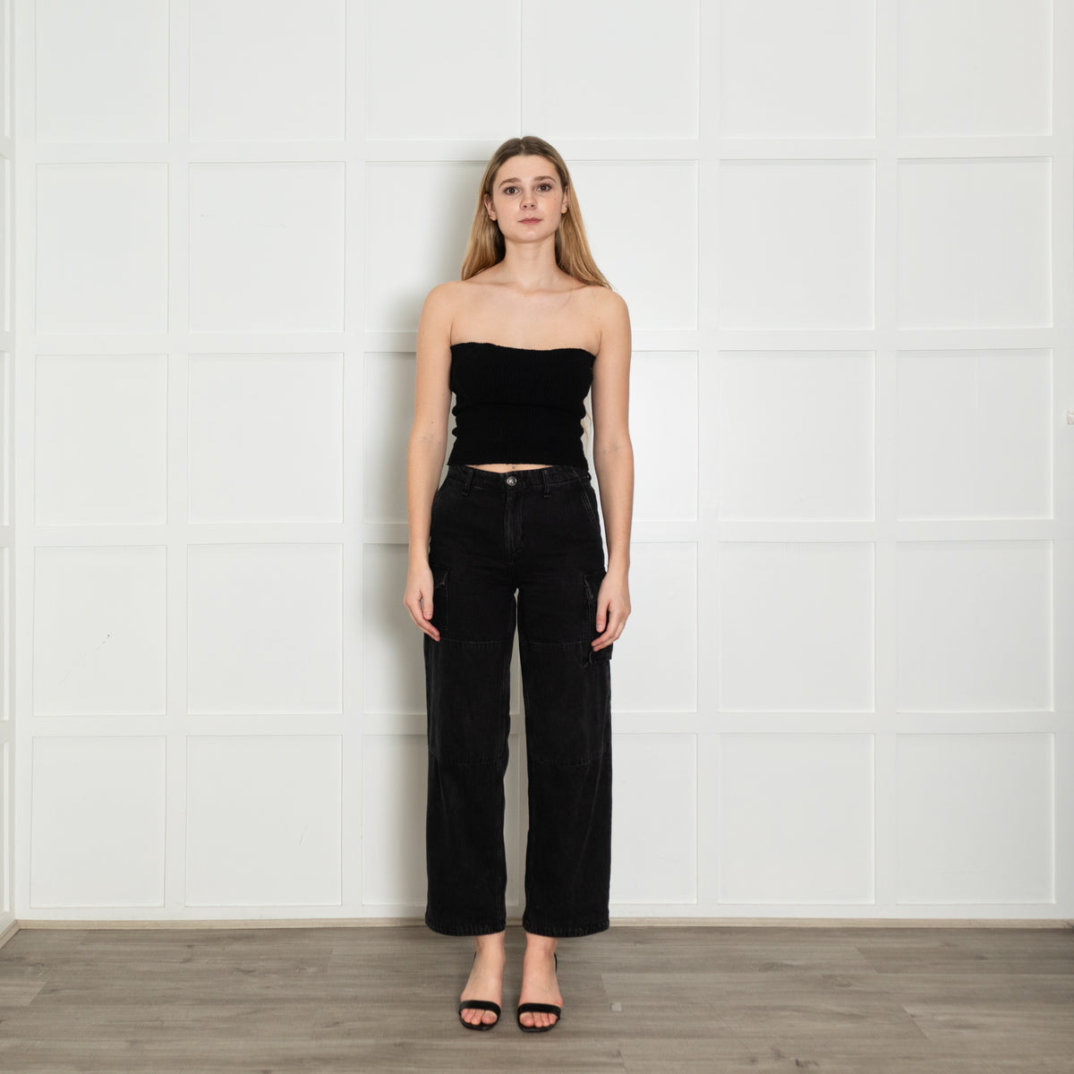 Rag & Bone Black Denim Cargo Trousers