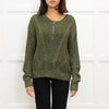 Patrizia Pepe Green Sparkly Jumper With Buttons