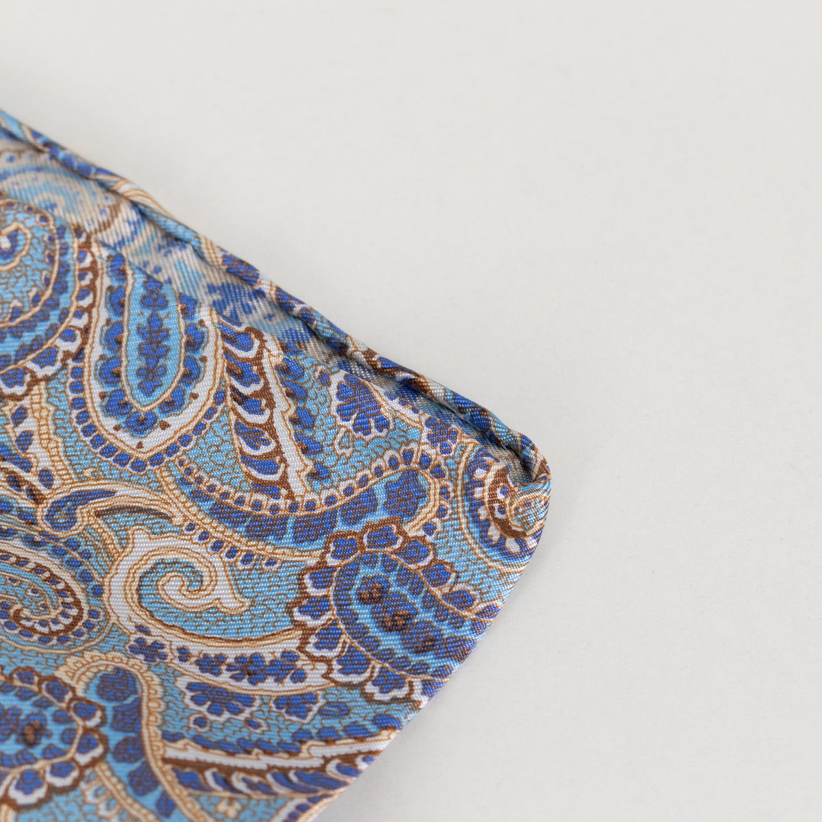 No Brand Blue Silk Paisley Square Scarf