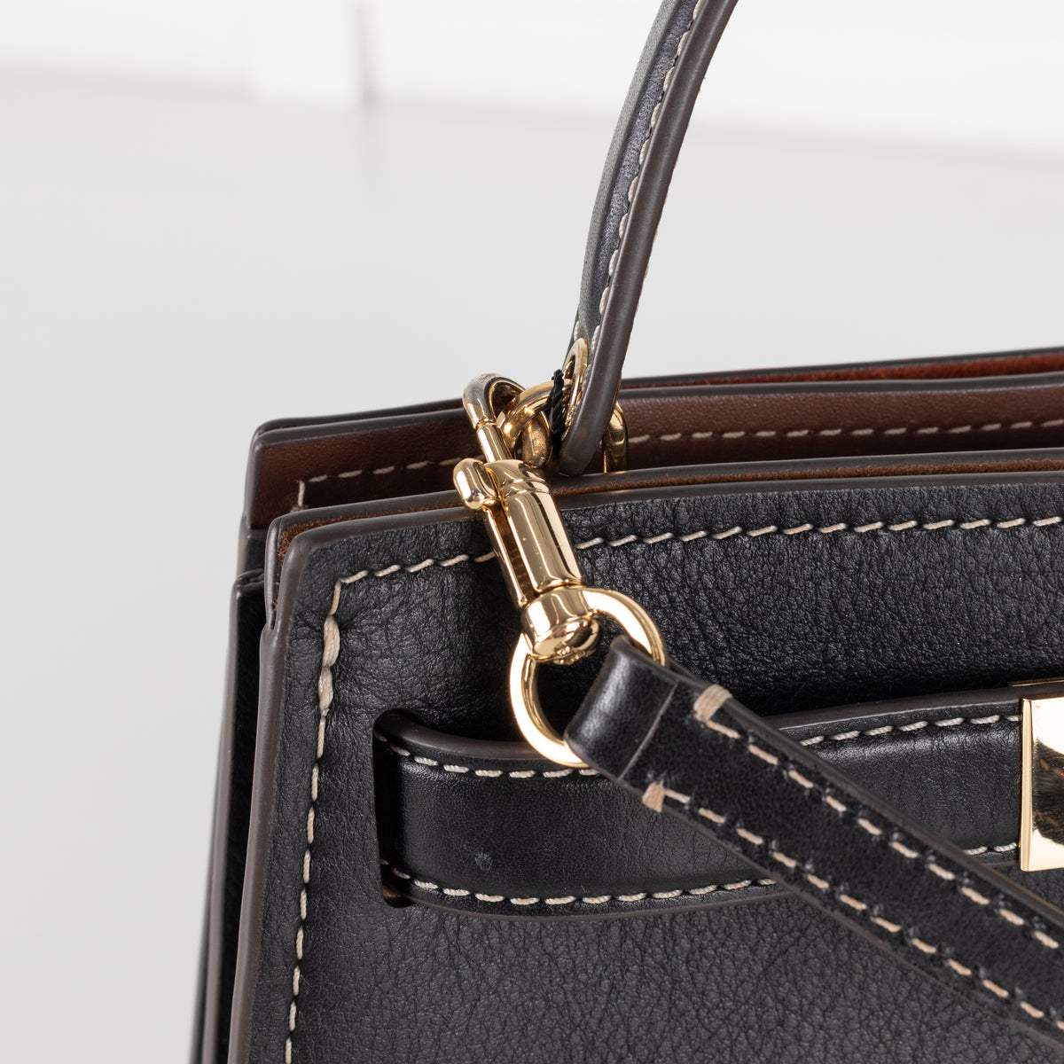 Tory Burch Black Petite Lee Radziwill Bag With Crossbody Strap