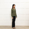 Patrizia Pepe Green Sparkly Jumper With Buttons