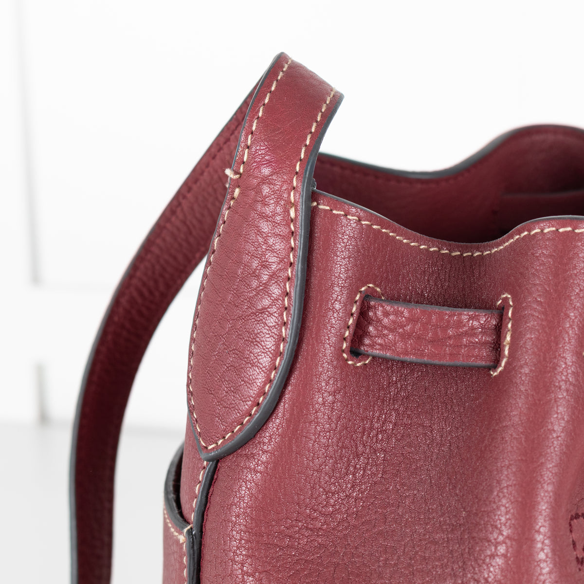 Anya Hindmarch Burgundy Return To Nature Small Bucket Bag