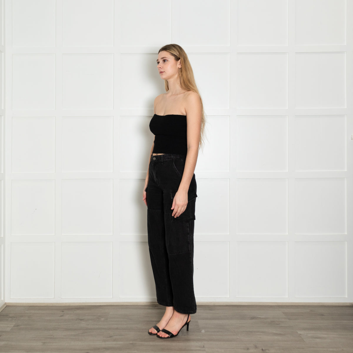 Rag & Bone Black Denim Cargo Trousers