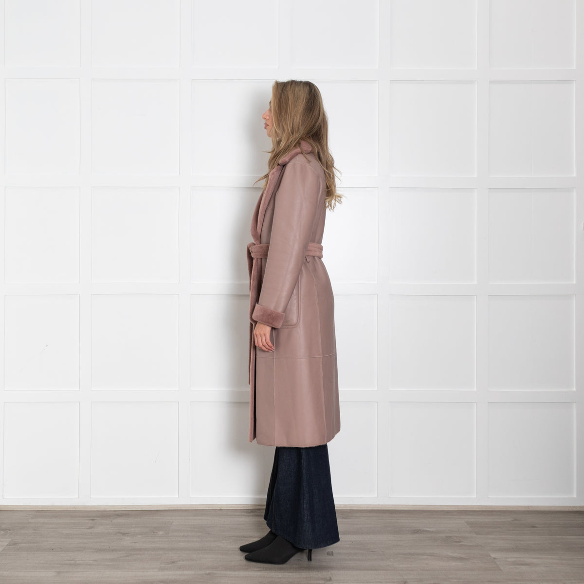 Rino & Pelle Blush Reversible Coat With Belt
