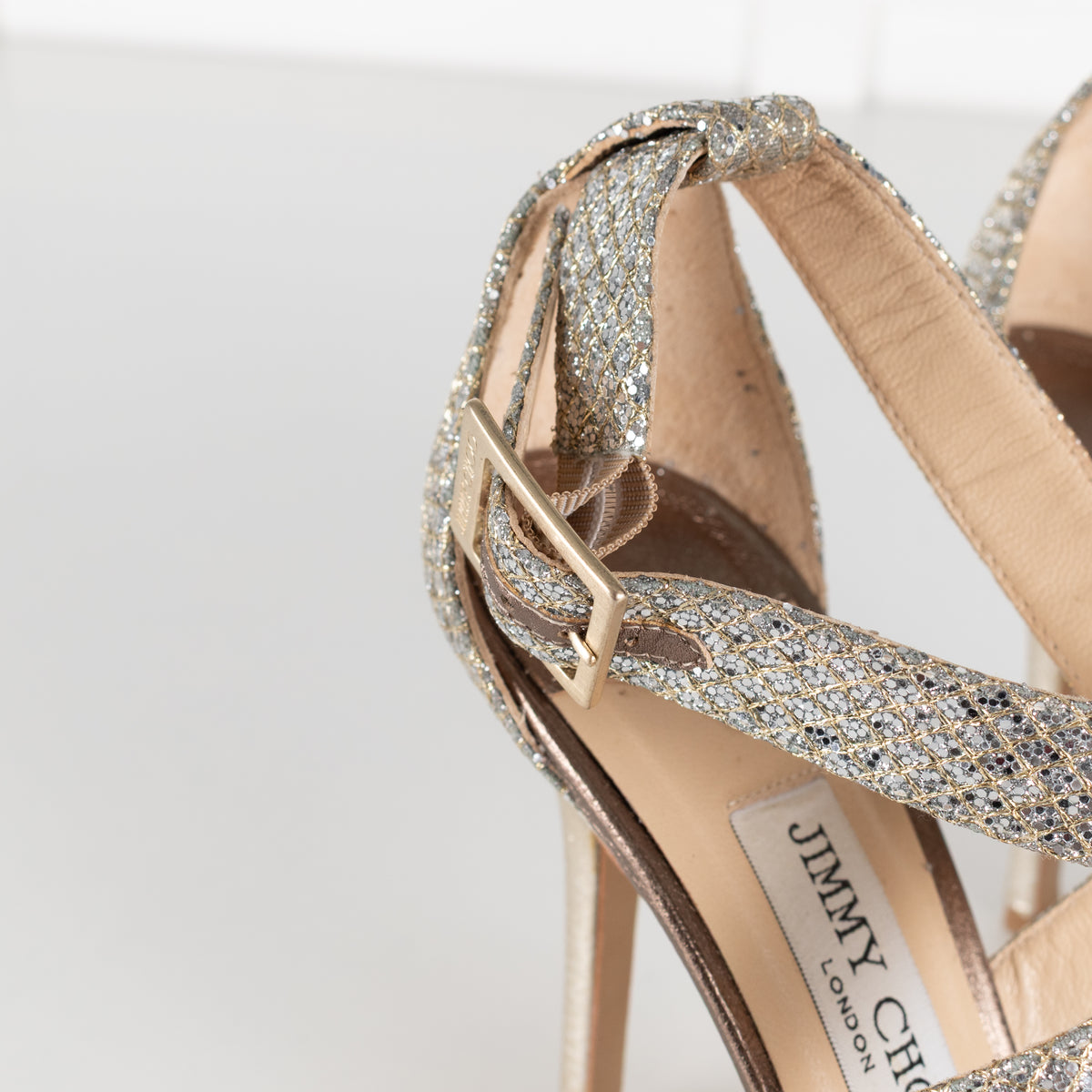 Jimmy Choo Champagne Glitter Lottie Shoes
