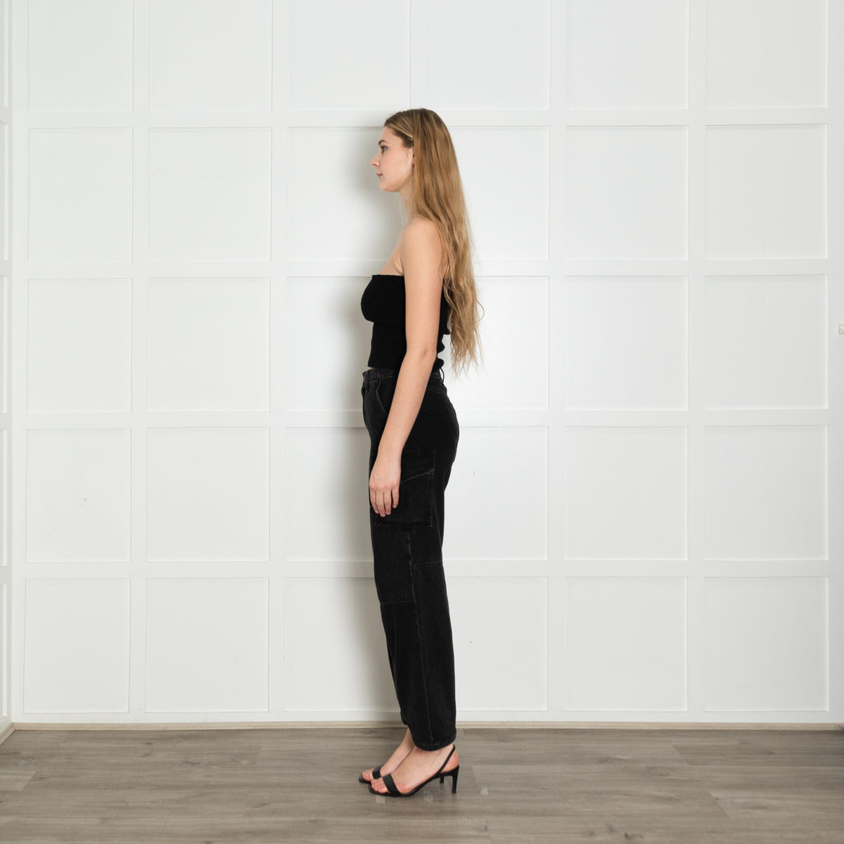 Rag & Bone Black Denim Cargo Trousers
