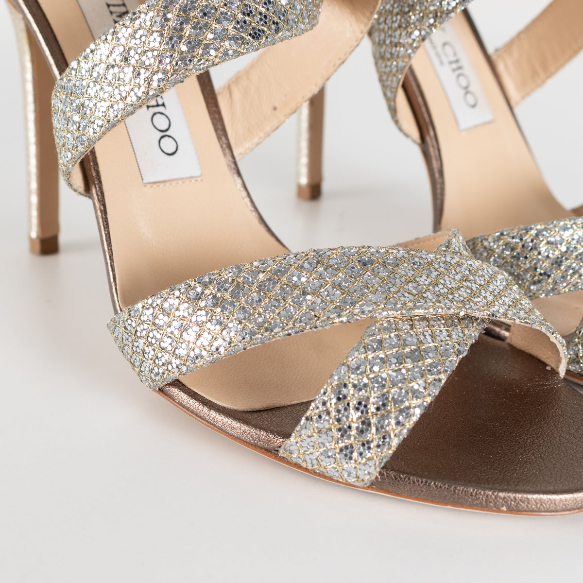 Jimmy Choo Champagne Glitter Lottie Shoes