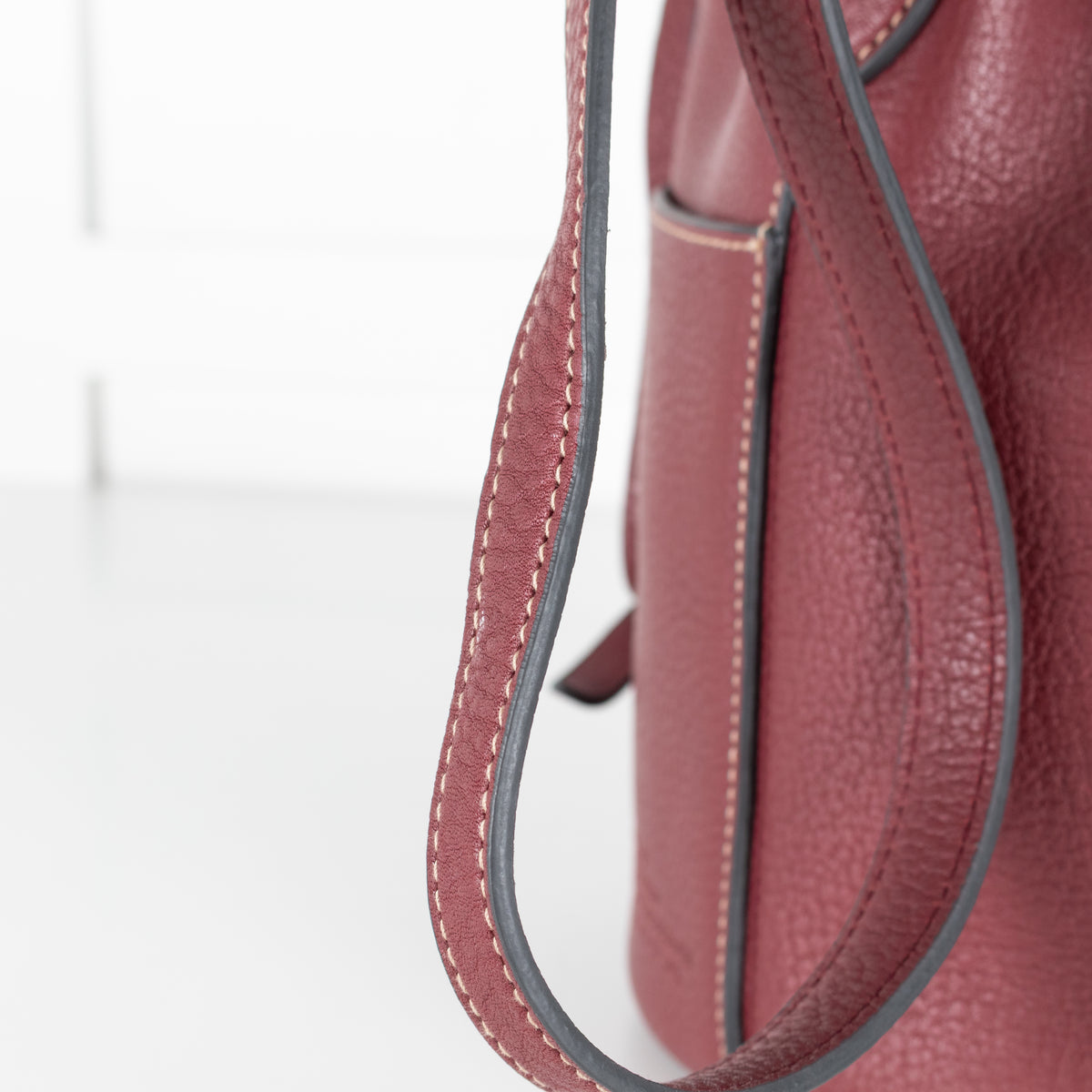 Anya Hindmarch Burgundy Return To Nature Small Bucket Bag
