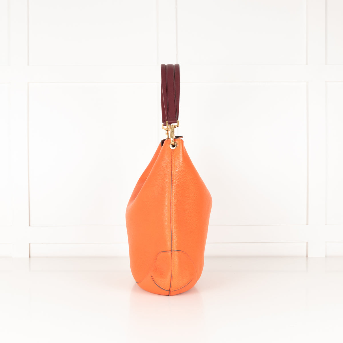 Anya Hindmarch Orange  Shoulder Bag with Burgundy Strap