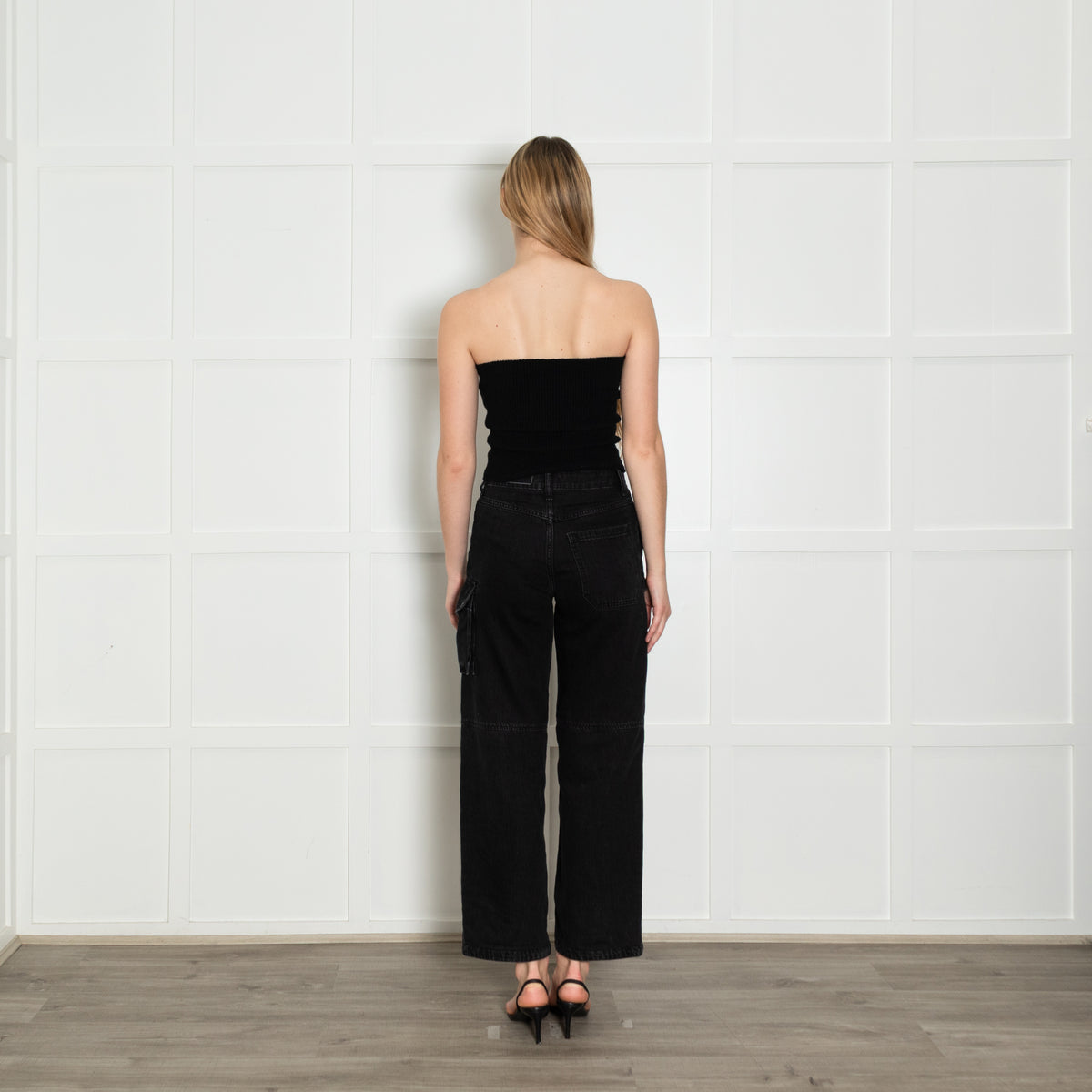 Rag & Bone Black Denim Cargo Trousers