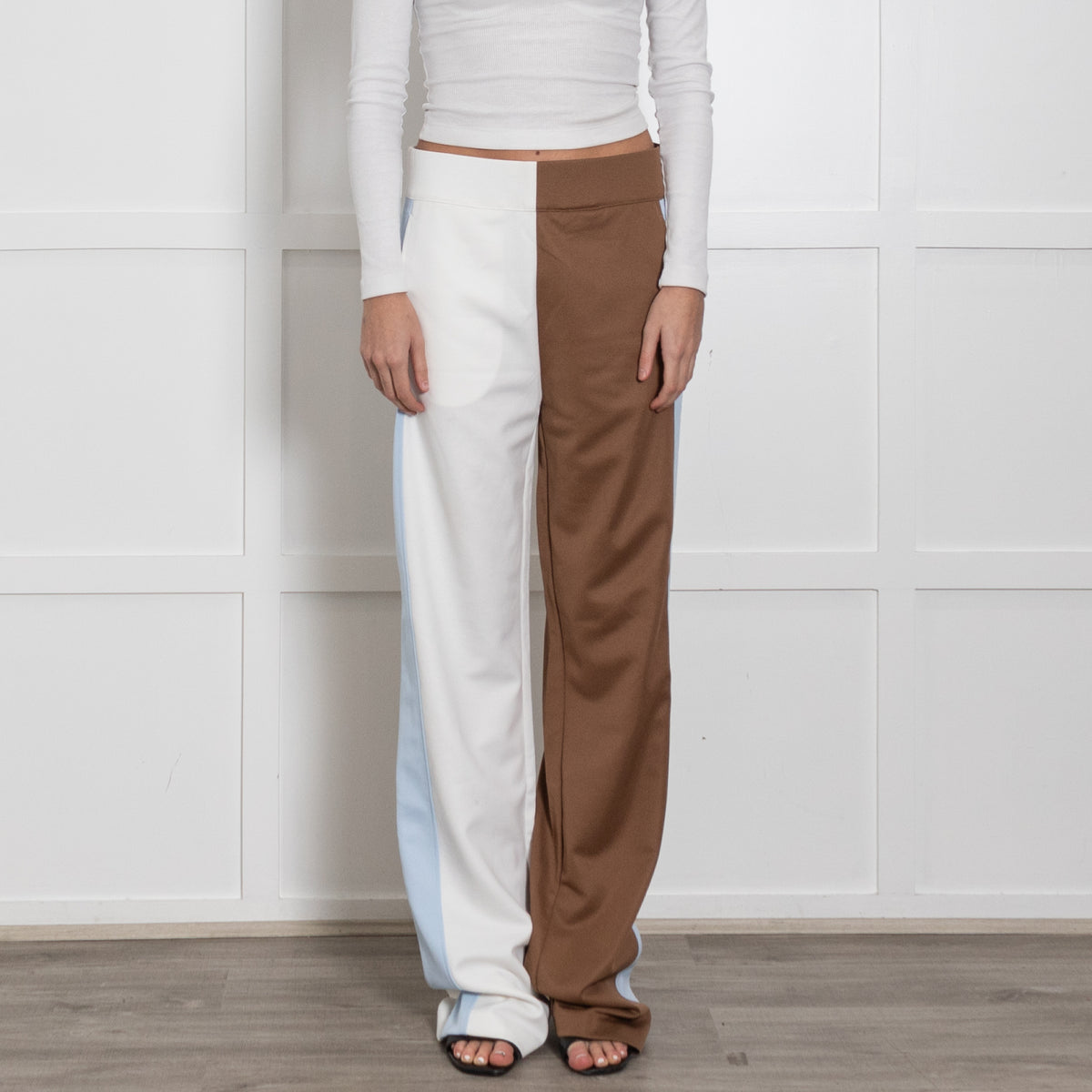 Burberry Block Brown And White Leg Tracksuit Trousers