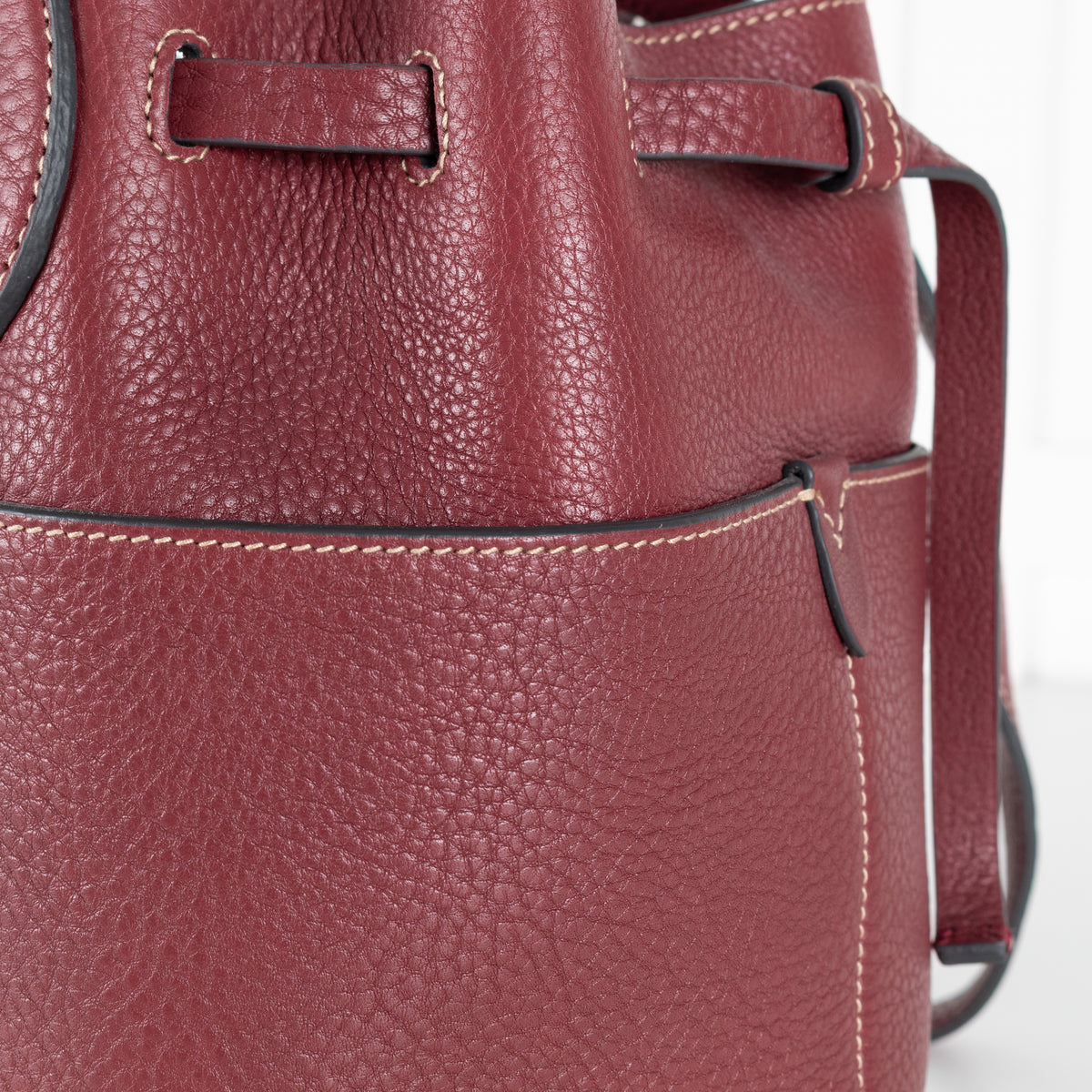 Anya Hindmarch Burgundy Return To Nature Small Bucket Bag