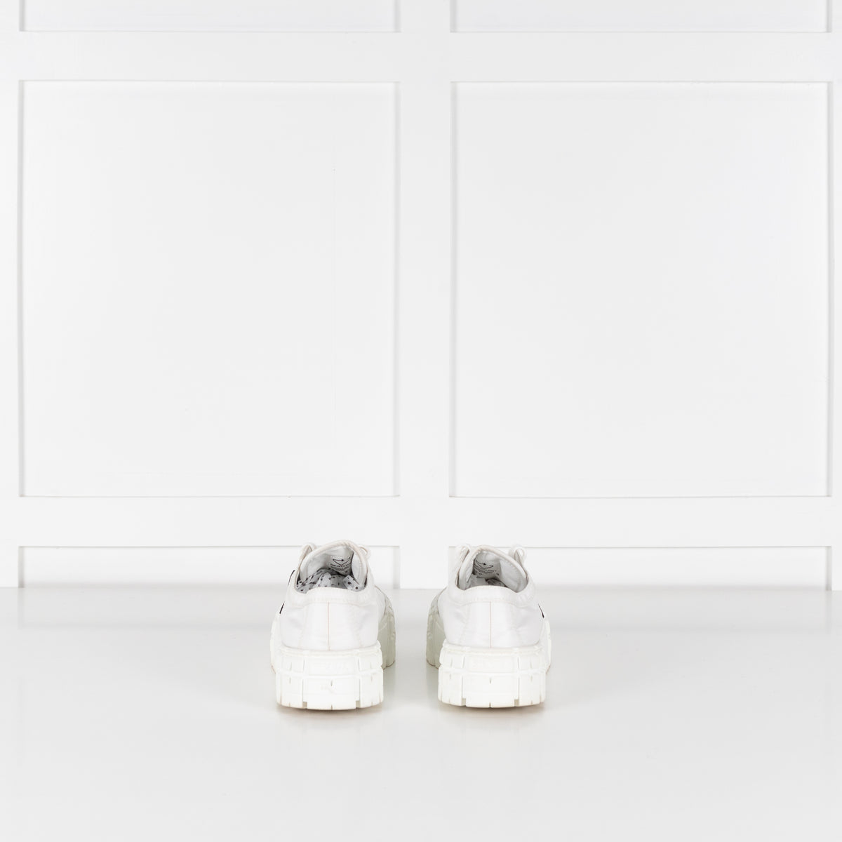 Prada White Nylon Platform Trainers