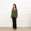 Patrizia Pepe Green Sparkly Jumper With Buttons