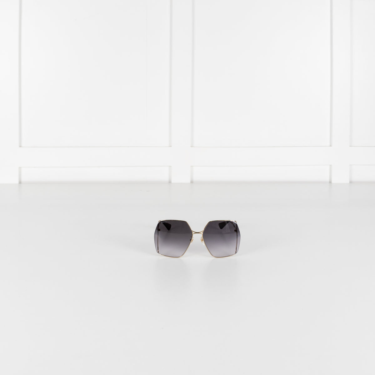 Gucci Gold Frame Grey Gradient Lens Sunglasses