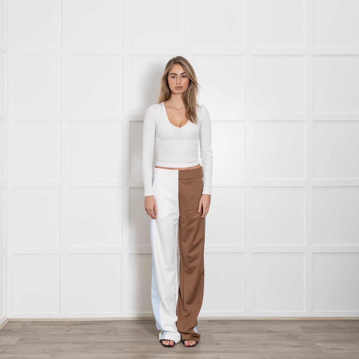 Burberry Block Brown And White Leg Tracksuit Trousers