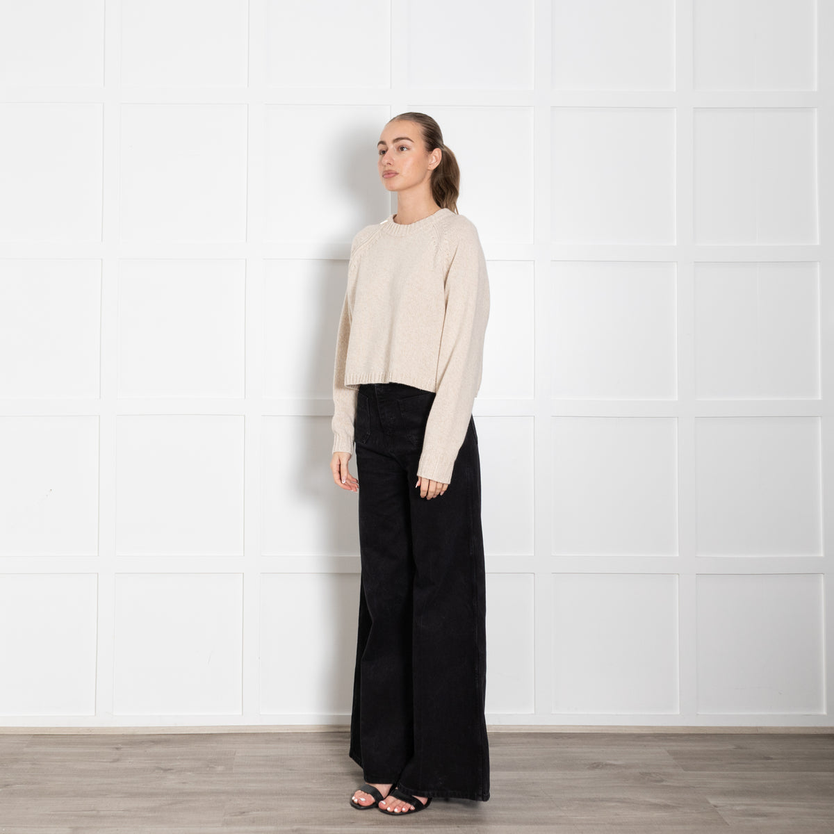 Ba&sh Oatmeal Corvy Zip Shoulder Detail Jumper