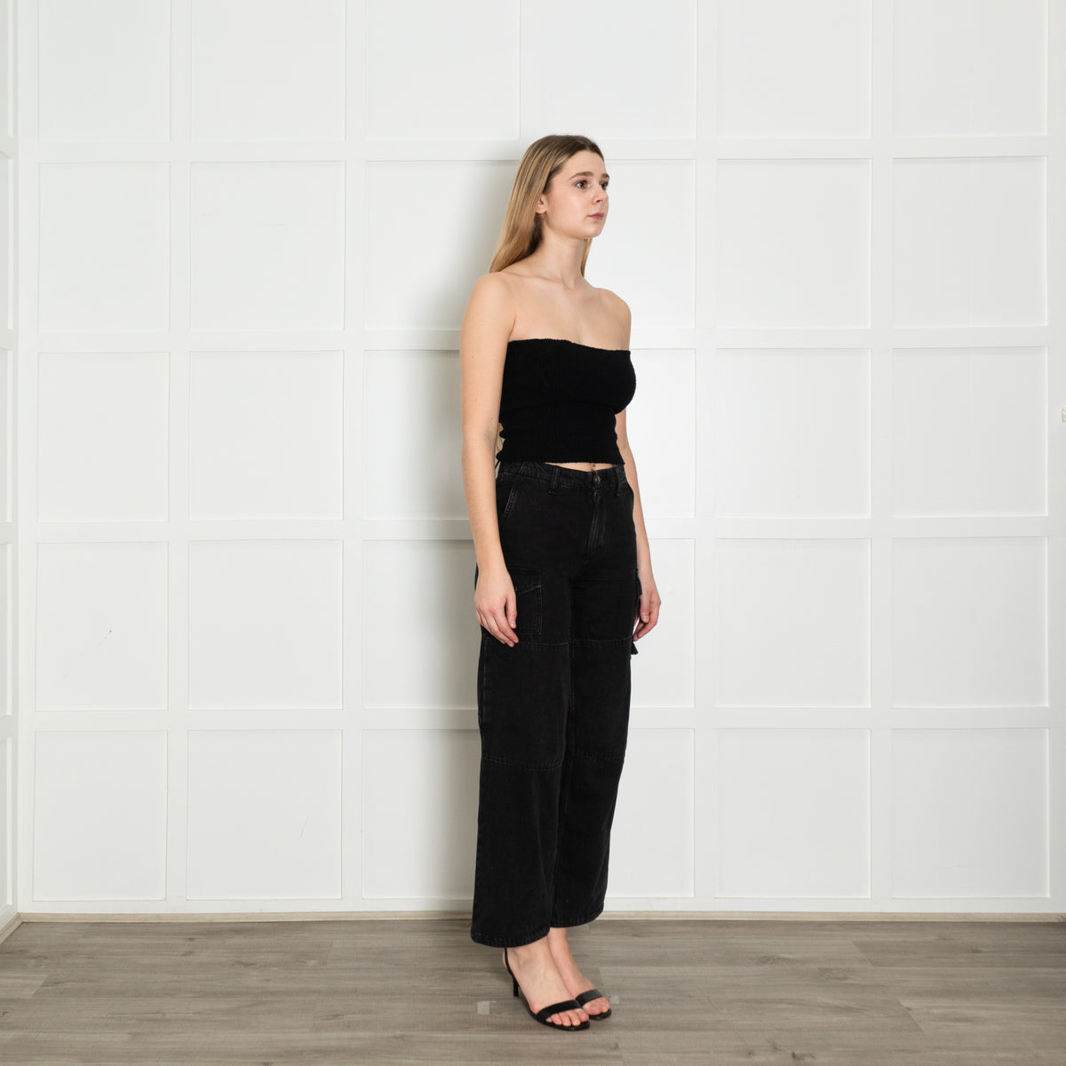 Rag & Bone Black Denim Cargo Trousers