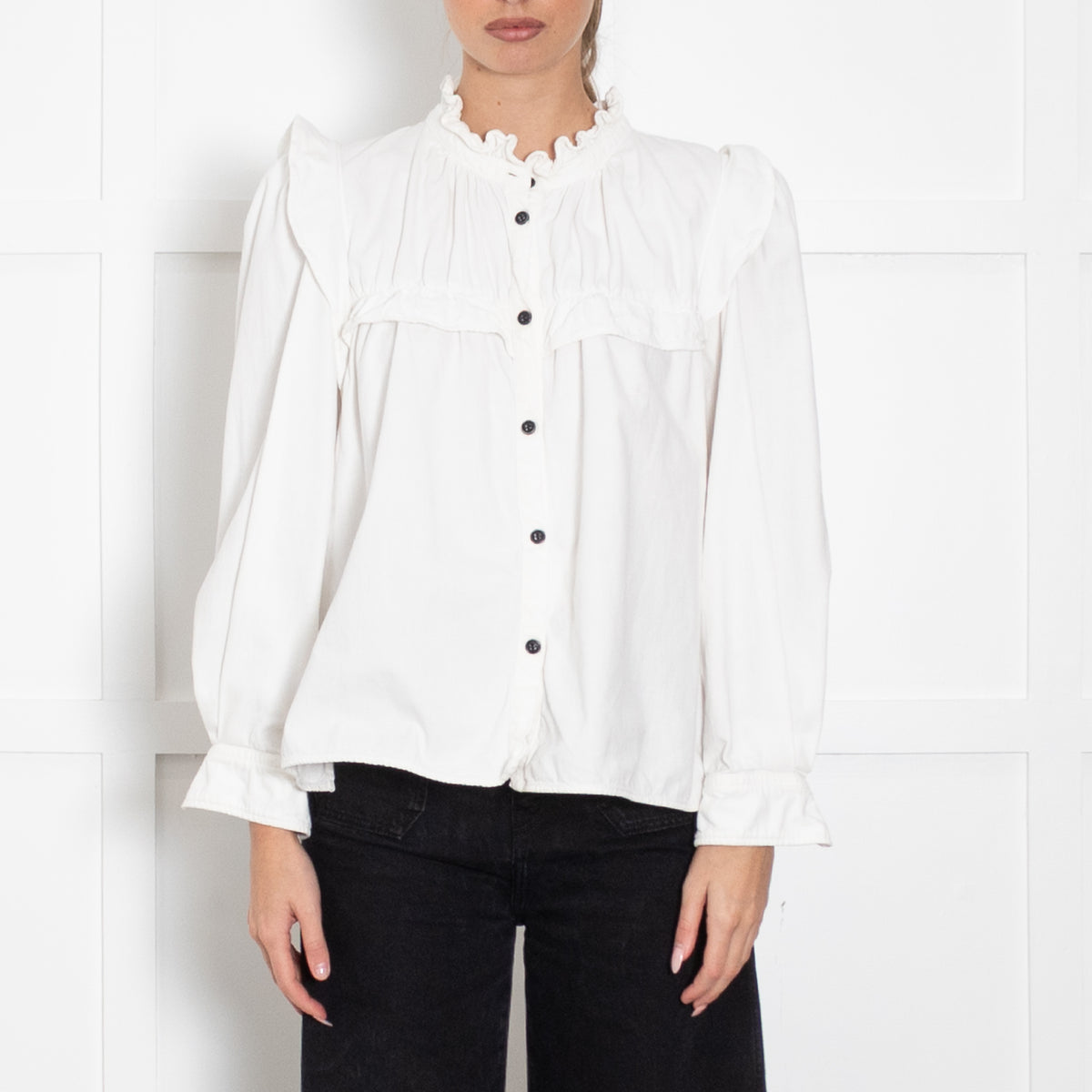 Marant Etoile Cream Idety Denim Shirt