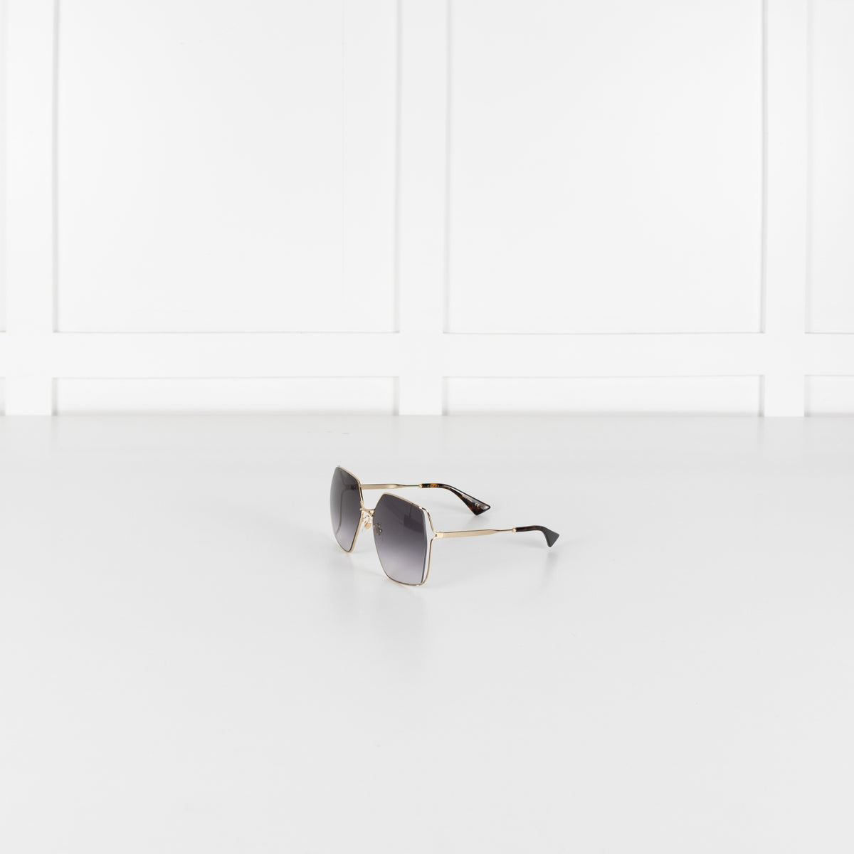 Gucci Gold Frame Grey Gradient Lens Sunglasses