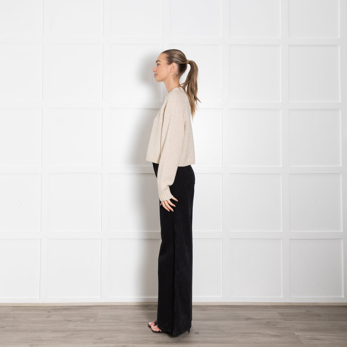 Ba&sh Oatmeal Corvy Zip Shoulder Detail Jumper