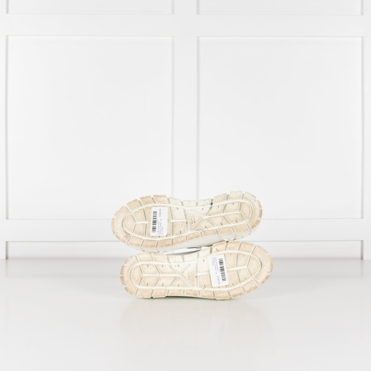 Prada White Nylon Platform Trainers