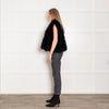 Yves Salomon Black Feather Sleeveless Jacket