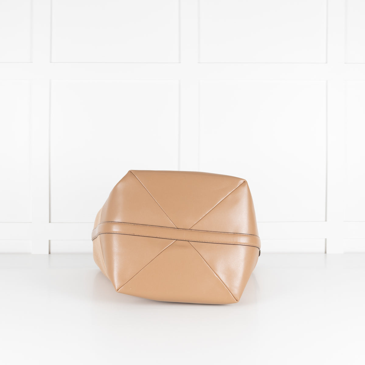 Toteme Camel Wool Felted Leather Trim Belted Tote Bag
