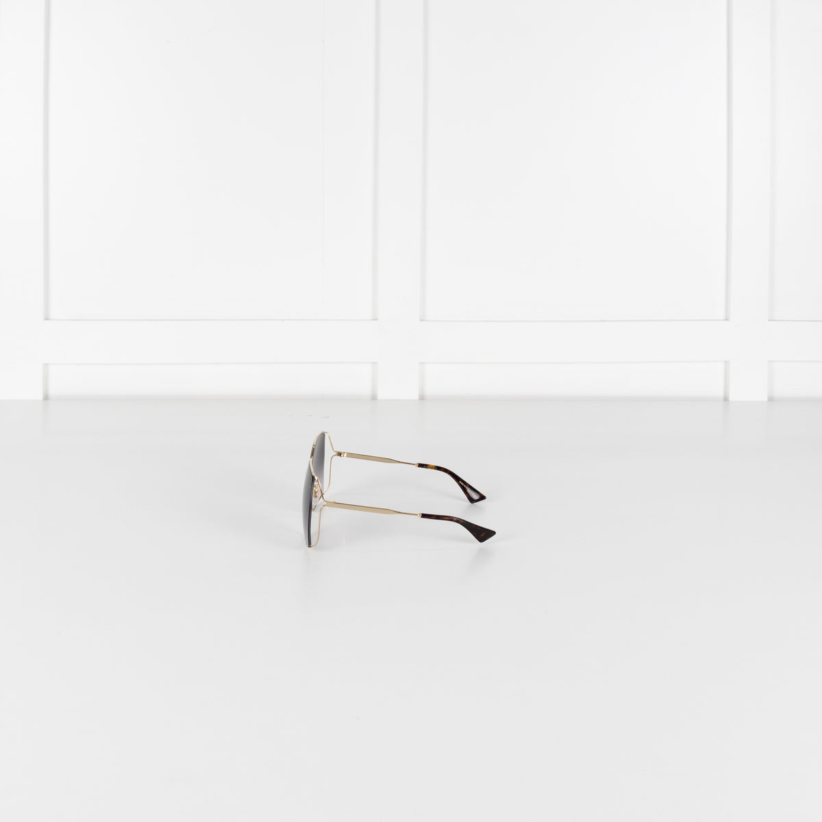 Gucci Gold Frame Grey Gradient Lens Sunglasses