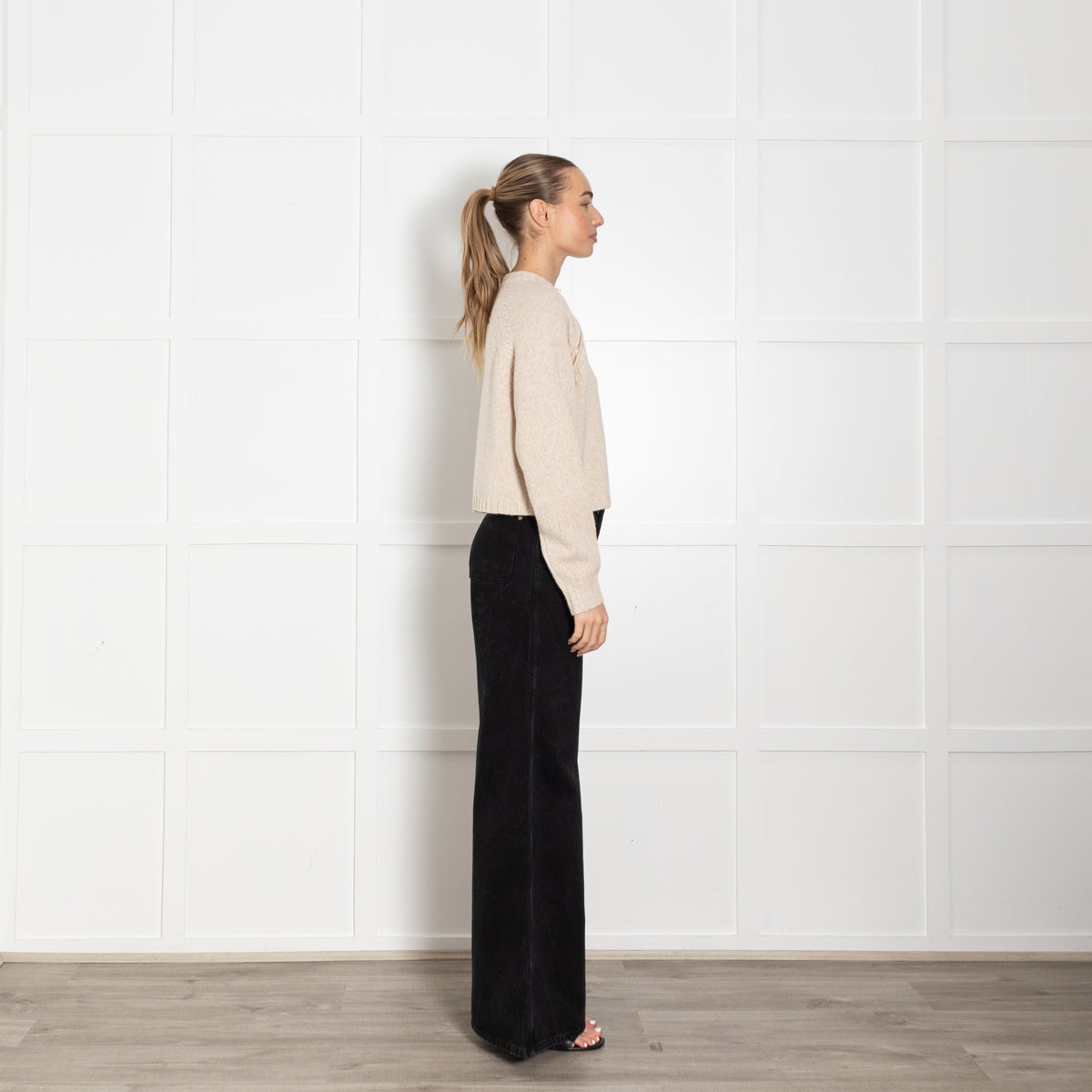 Ba&sh Oatmeal Corvy Zip Shoulder Detail Jumper