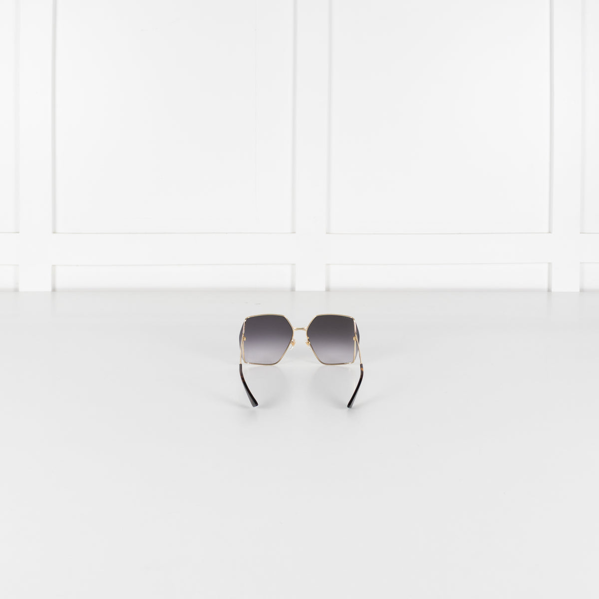 Gucci Gold Frame Grey Gradient Lens Sunglasses