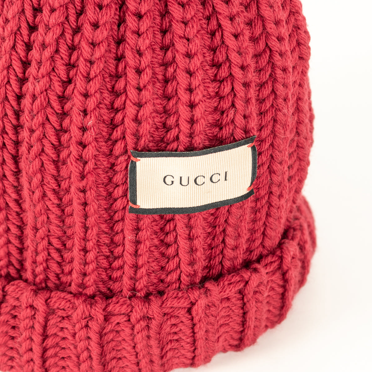 Gucci Raspberry Red Wool Bobble Hat