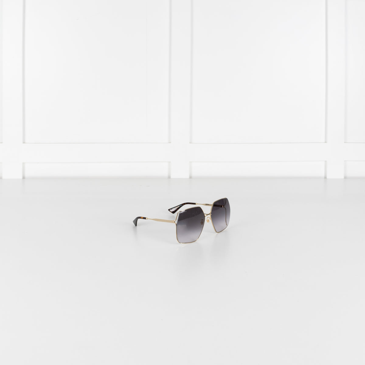 Gucci Gold Frame Grey Gradient Lens Sunglasses