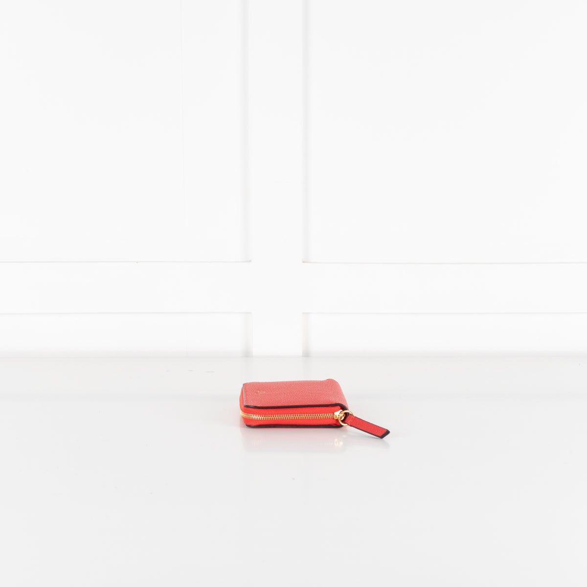 Mulberry Red Grained Leather Zip Around Purse