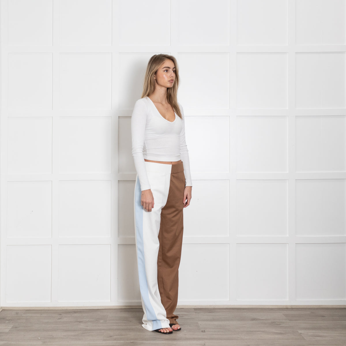 Burberry Block Brown And White Leg Tracksuit Trousers