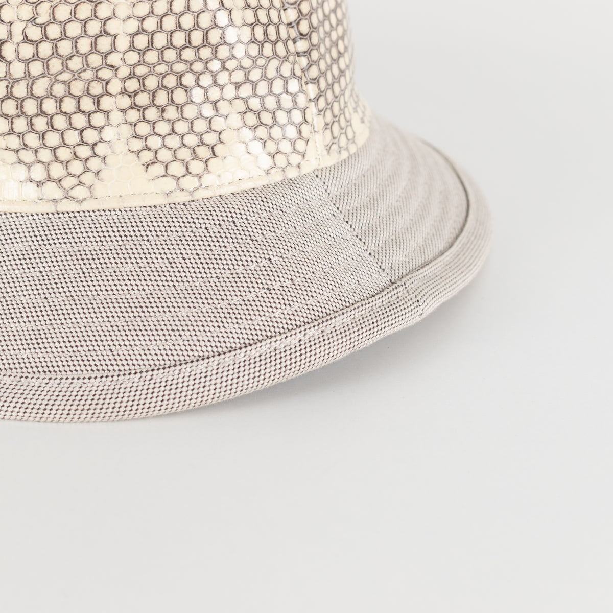 Hermes Stone Grey Snake Trim Hat